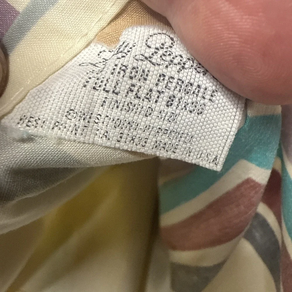 Vintage 70's Full Bed Geometric Chevron Sheet Set Lady Pepperell No Iron USA